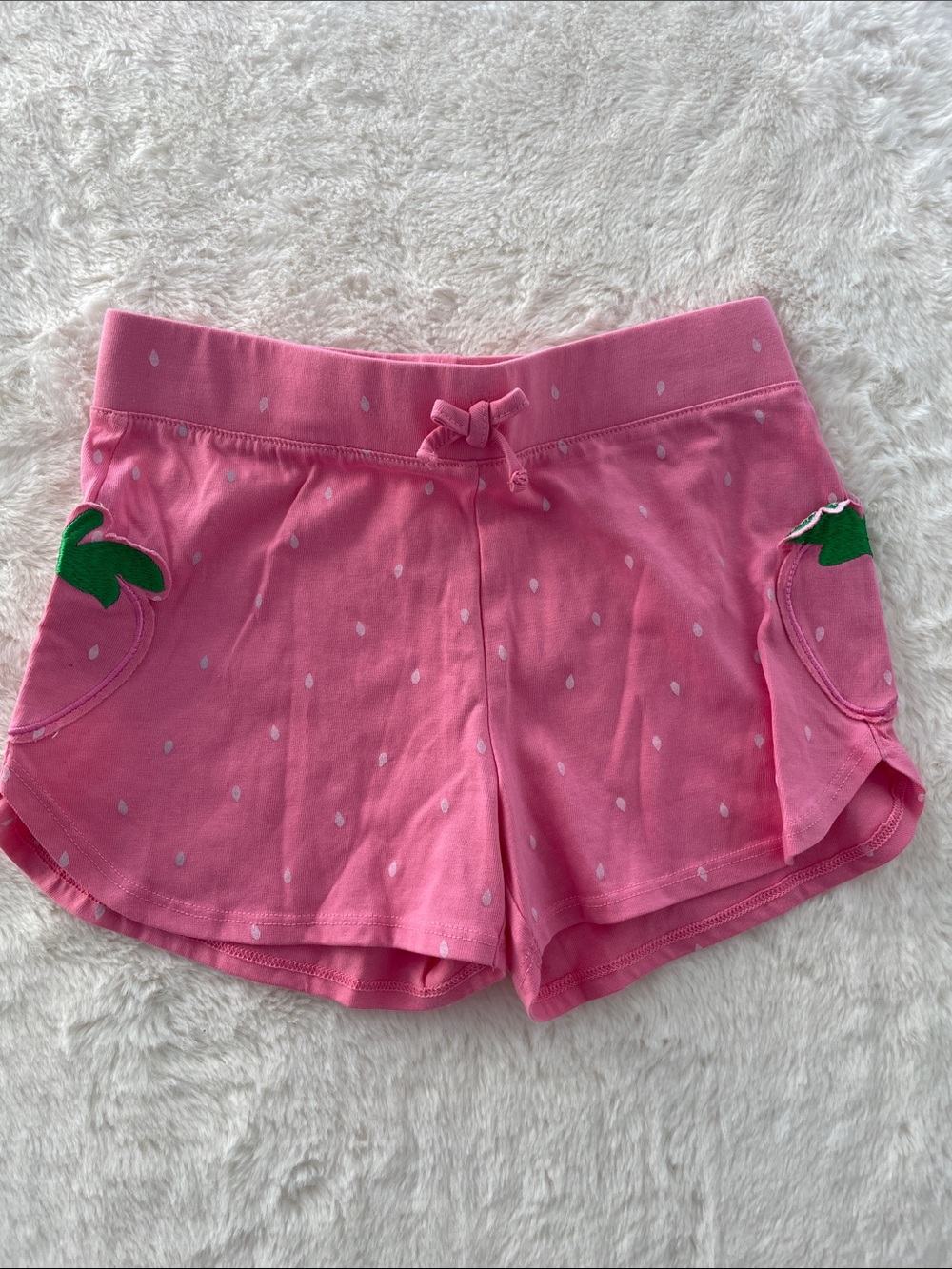 SALE! Pink Strawberry-Detail Girls' Knit Shorts Size 7-8
